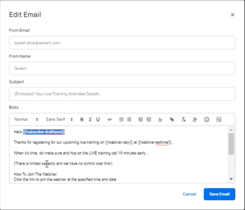 aevent-email-personalization-feature