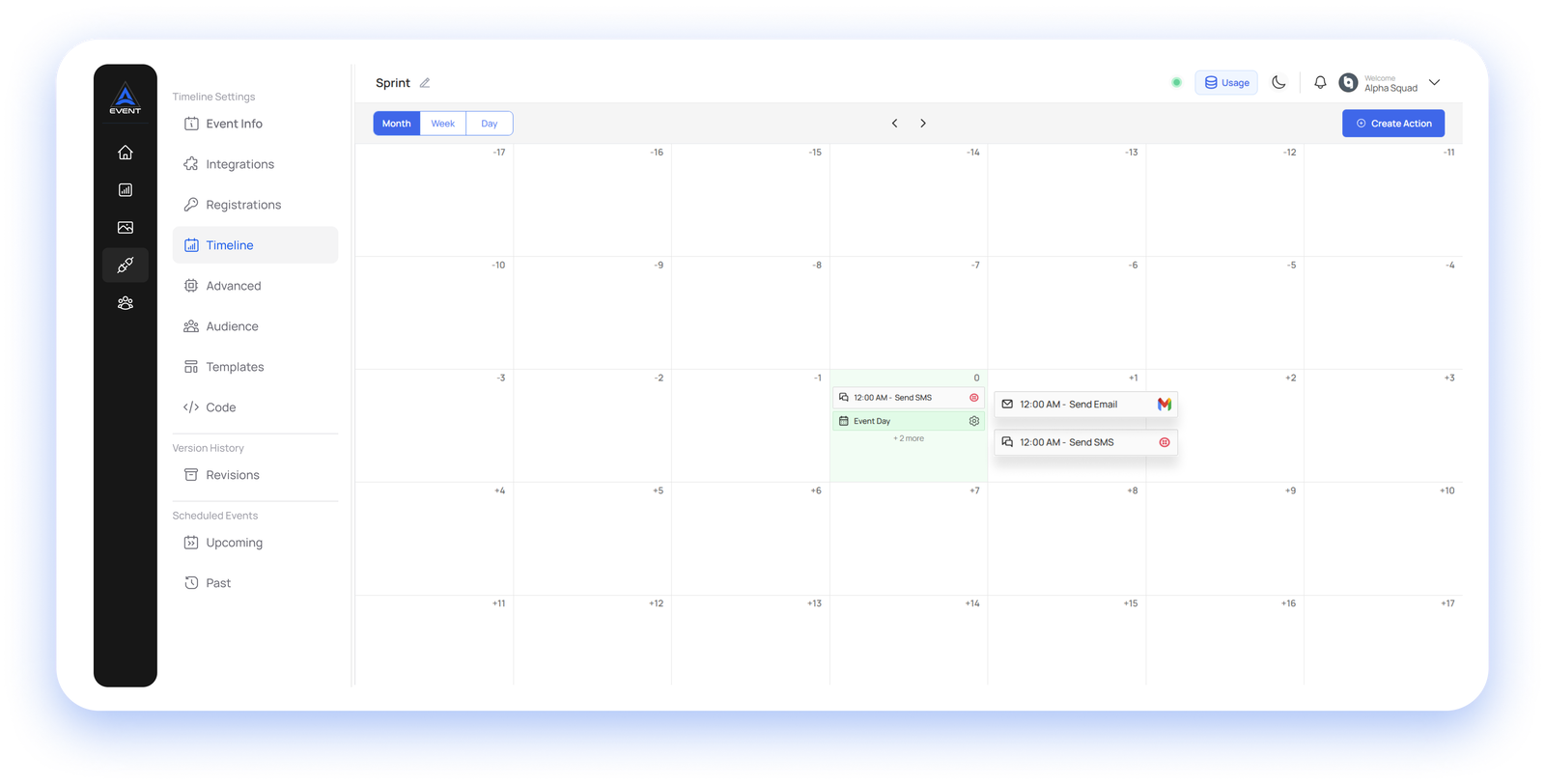 AEvent webinar automation dashboard